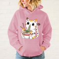 thumbnail image 1 of Nueva sudadera con capucha de gato kawaii comiendo ramen para mujeres, hombres y adolescentes, informal, con personalidad, sudadera de manga larga a la moda, 1 of 5