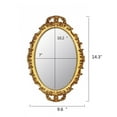 thumbnail image 4 of Vintage Decorative Gold Framed Mirror, Small Oval Wall Hanging Mirror - 9.6" W x 14.3" L (GOLD), 4 of 6
