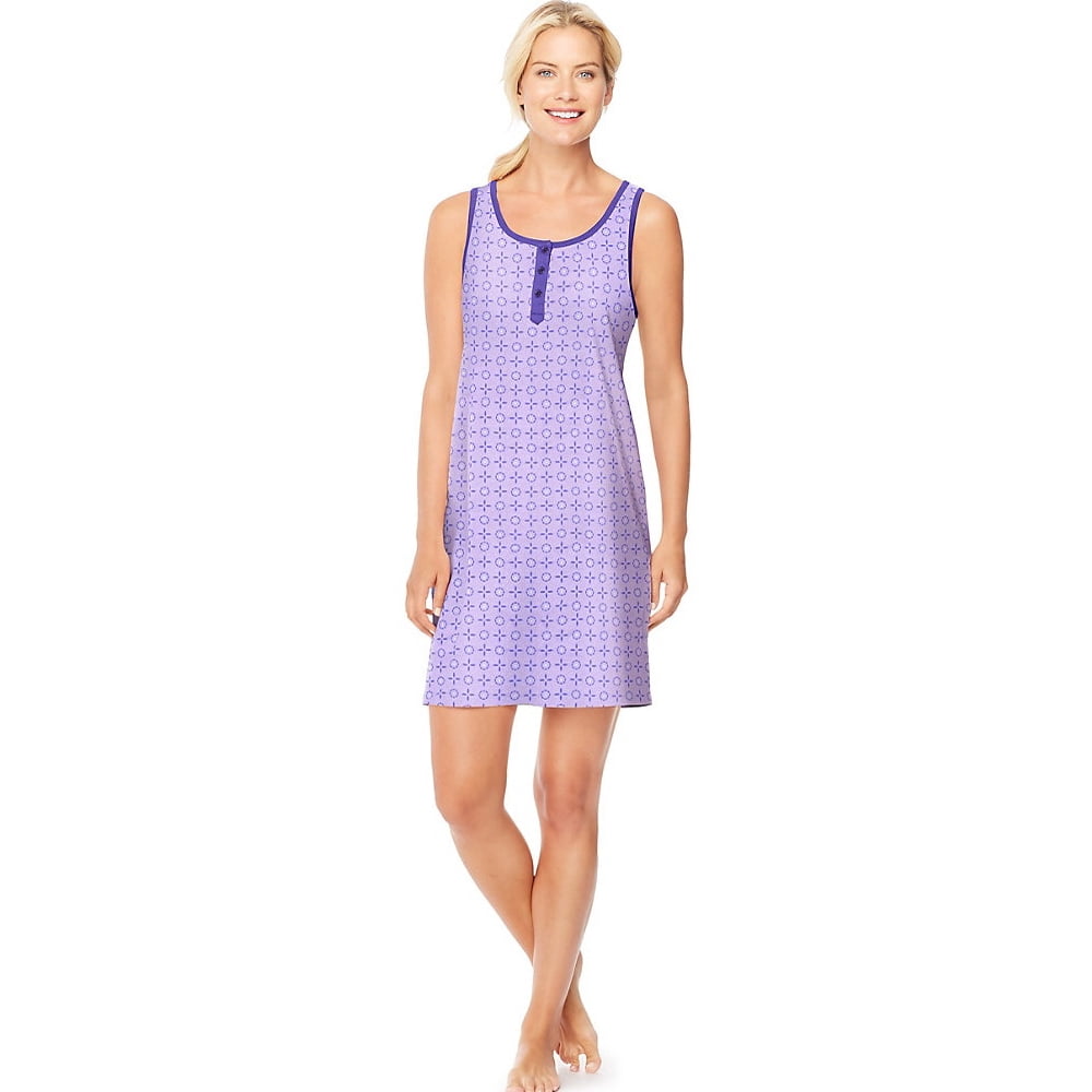 Hanes Women's Henley Tank Sleepshirt
