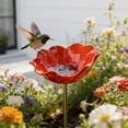 thumbnail image 5 of 2026 Handmade Metal Flower Garden Stake, Bee Watering Station for Outdoors, Red Flower Bird Bath & Bird Feeders with Metal Stake, Water Feeder Yard Lawn Outdoor Decor, 5 of 9