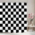 thumbnail image 2 of Black and White Grid Shower Curtain Simple Style Modern Home Bathroom Decor Curtain Polyester Fabric Bath Curtains With, 2 of 8