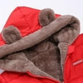 thumbnail image 6 of GEZHEN Children's Long Sleeved Lambswool Double Sided Wear Thickened Cotton Coat Bear Ears Hooded Pocketless Warm down Jacket Toddler Boys Girls Winter Two Fleece Thicken Windproof Zipper Outwear, 6 of 9