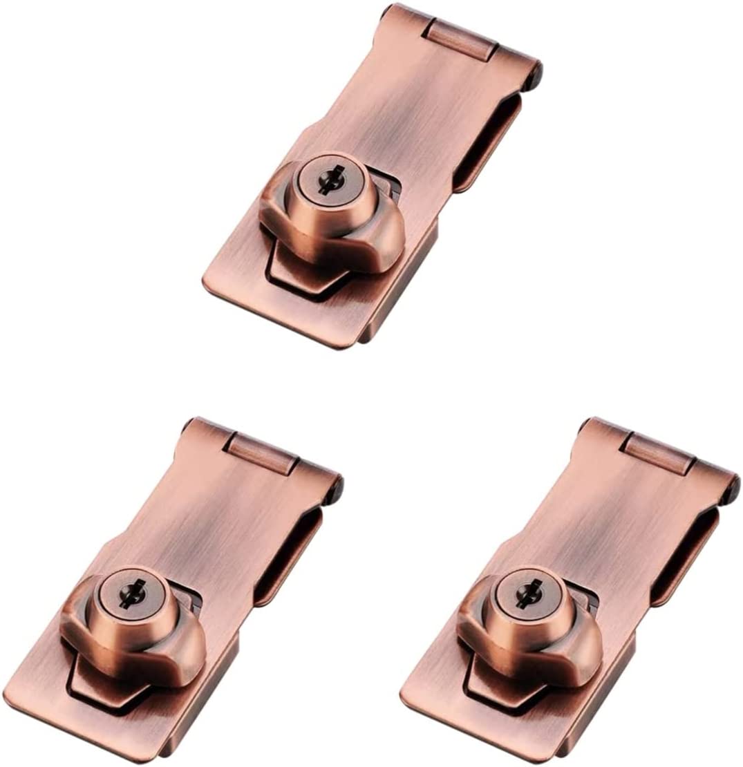 NinebeCJ 3pcs Door Hasp Latch Hasp Lock Latch Door Gate Lock Hasp Heavy Duty Door Hasps Lock