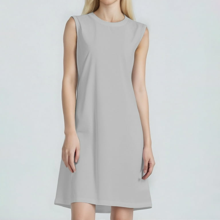 Summer Women's Button-Down Lapel Collar Sleeveless Dress 100% Cotton Linen Blend Casual Shift Dress with Front Pockets for Outdoor Activities,Gray M - Walmart.com Summer Women's Button-Down Lapel Collar Sleeveless Dress 100% Cotton Linen Blend Casual Shift Dress with Front Pockets for Outdoor Activities,Gray M - Walmart.com