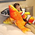 thumbnail image 2 of 30-80cm 3D Simulation Gold Fish Plush Toys Stuffed Soft Animal Carp Plush Pillow Creative Sofa Pillow Cushion Gift Kids Toy, 2 of 5