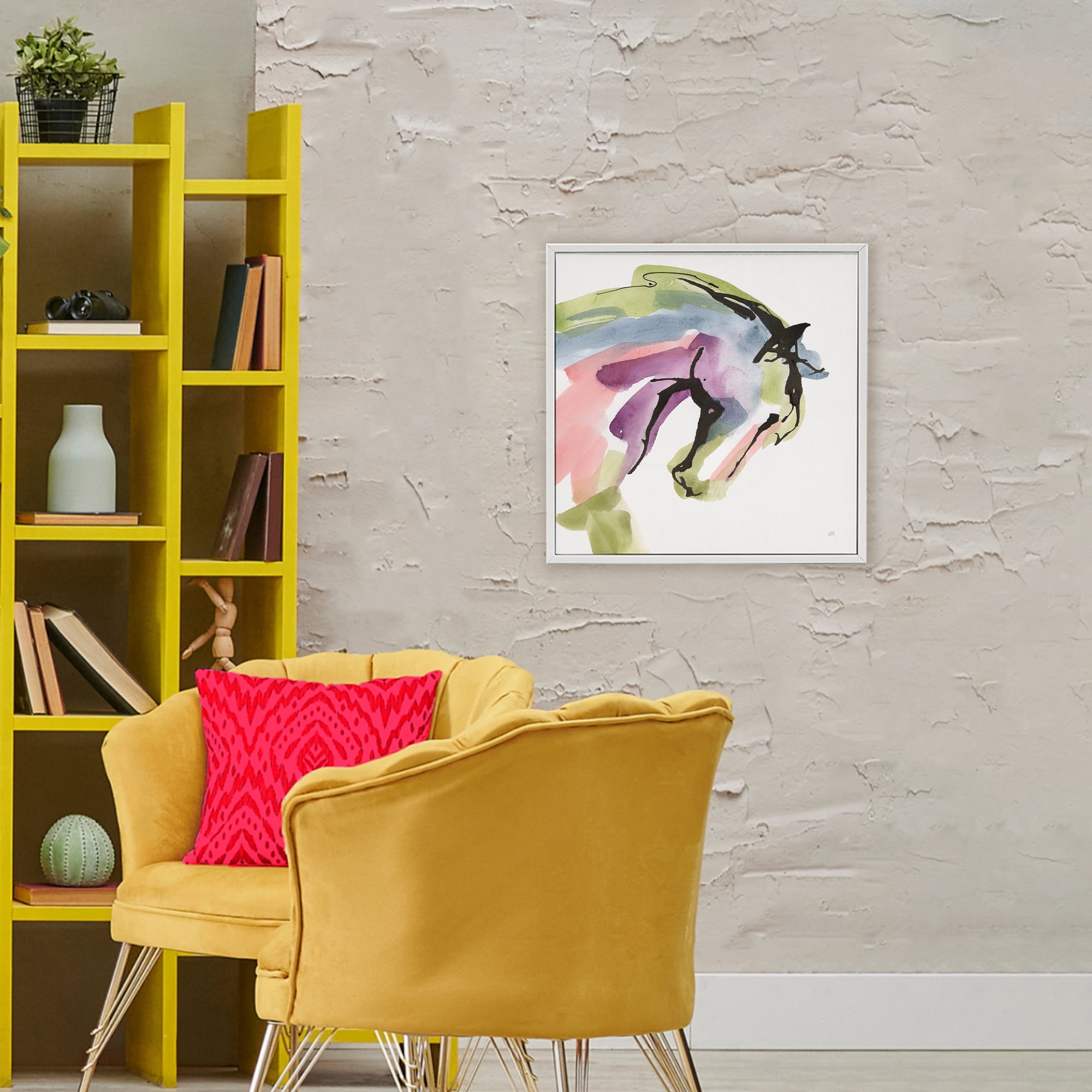 Stupell Industries Brushstroke Horse in Motion White Framed Giclee Art, design by Chris Paschke