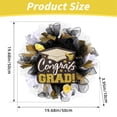 thumbnail image 3 of Graduation Decorations Graduation Wreath 20 Inch Congrats Grad! Wreath Graduation Door Wreath Black And Gold Graduation Decorations, 3 of 8