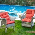 thumbnail image 5 of Costway 22''x44'' High Back Chair Cushion Patio Seating Pad Red and Orange, 5 of 12