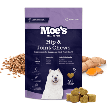 Dog Hip & Joint Health Supplement – Glucosamine, Chondroitin & MSM – 90 Chews Support Healthy Joints