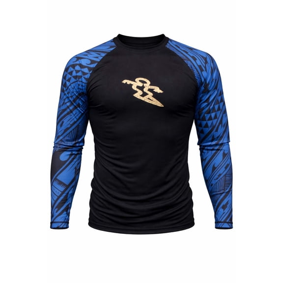 Da Hui Mens Da Hui Tribal Long Sleeve Rash Guard Water Surf Shirt UPF 50 