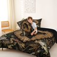 thumbnail image 4 of Feelyou Rustic Outdoor Bass Fishing Full Size Comforter Sets for Men Boys, Country Woodland Animal Bedding Sets, Brown, Black Reversible, 3-Piece, 4 of 6