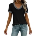 thumbnail image 3 of Lenago Shirts for Women Short Sleeve Shirts Loose Soft Casual Solid Color T-Shirts, 3 of 8