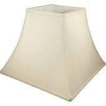 Eggshell Shantung Silk Square Bell 14 Inch Lampshade with Matching Harp and Finial