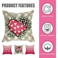 thumbnail image 2 of Valentine''s Day Decorative Throw Pillow Covers 18 x 18 Set of 4, Pink Love Hearts Mason Jar Farmhouse Outdoor Pillowcase, Grey Buffalo Plaid Check Anniversary Wedding Cushion Case Home Decor, 2 of 5