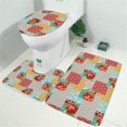 thumbnail image 2 of Pioneer Flower Floral Print Pattern Bathroom Rugs Sets 3 Piece,Toilet Cover Set,Absorbent Non Slip Bathroom Mats Sets with U-Shaped Contour Rug Toilet Rug Set, 2 of 5