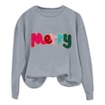 thumbnail image 4 of Chandails d'Hiver Grande Taille pour Femmes Chandail Décontracté de Noël Imprimé Col Rond Manches Longues Chandail en Molleton Drôle Chandails à Capuchon Gris m, 4 of 6