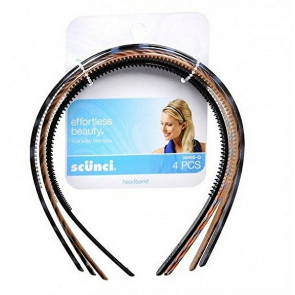 Scunci Effortless Beauty Skinny Plastic Headbands, 16-Count