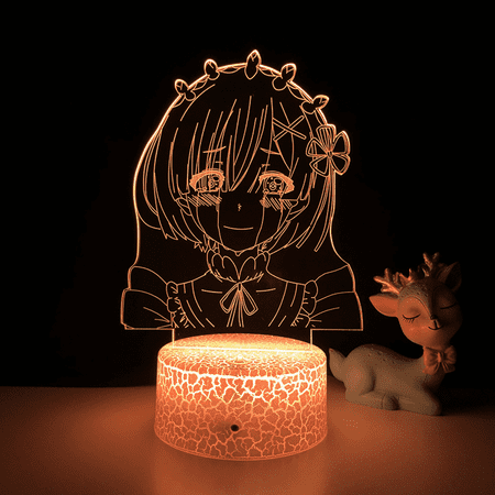 

3D Night Light Anime Supernatural World 3D Illusion Lamp Remote Control for Children Bedroom Décor --- C3（Crack Seat）