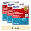 (3 pack) Equate Nicotine Transdermal System Step 3 Clear Patches, 7 mg, 14 Count, Compare to Nicoderm® CQ® Active Ingredient