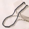 thumbnail image 3 of Yami 5.5-6mm Black Pearl Necklace with Cultured Pearls & Sterling Silver Clasp 18+2in Length Valentine's Day Jewelry Gift, 3 of 10