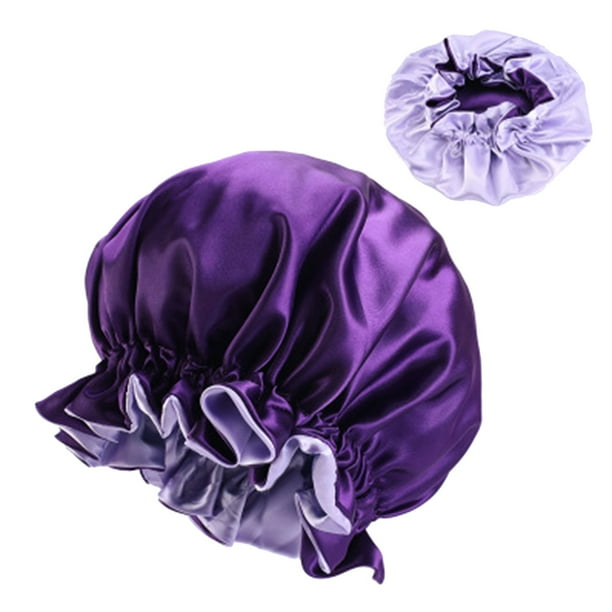 Silk Satin Hair Wrap with Elastic Band Double Layer