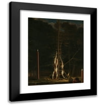 Jan De Baen 15x18 Black Modern Framed Museum Art Print Titled - The Corpses of the De Witt Brothers (C. 1672 - C. 1675)