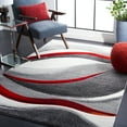 thumbnail image 2 of SAFAVIEH Hollywood Dalton Abstract Area Rug, Grey/Red, 3' x 3' Square, 2 of 11