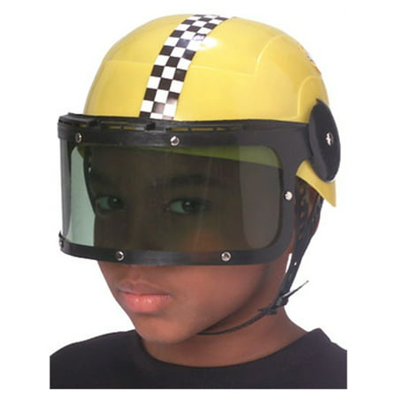 New Child Yellow Costume Race Car Racing Helmet & Visor