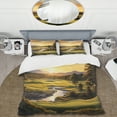 thumbnail image 2 of Designart "Hour Golf Golf Golden painting" Sports Bedding Covert Set - Golf Yellow Modern Bed Set With 2 Shams, 2 of 6