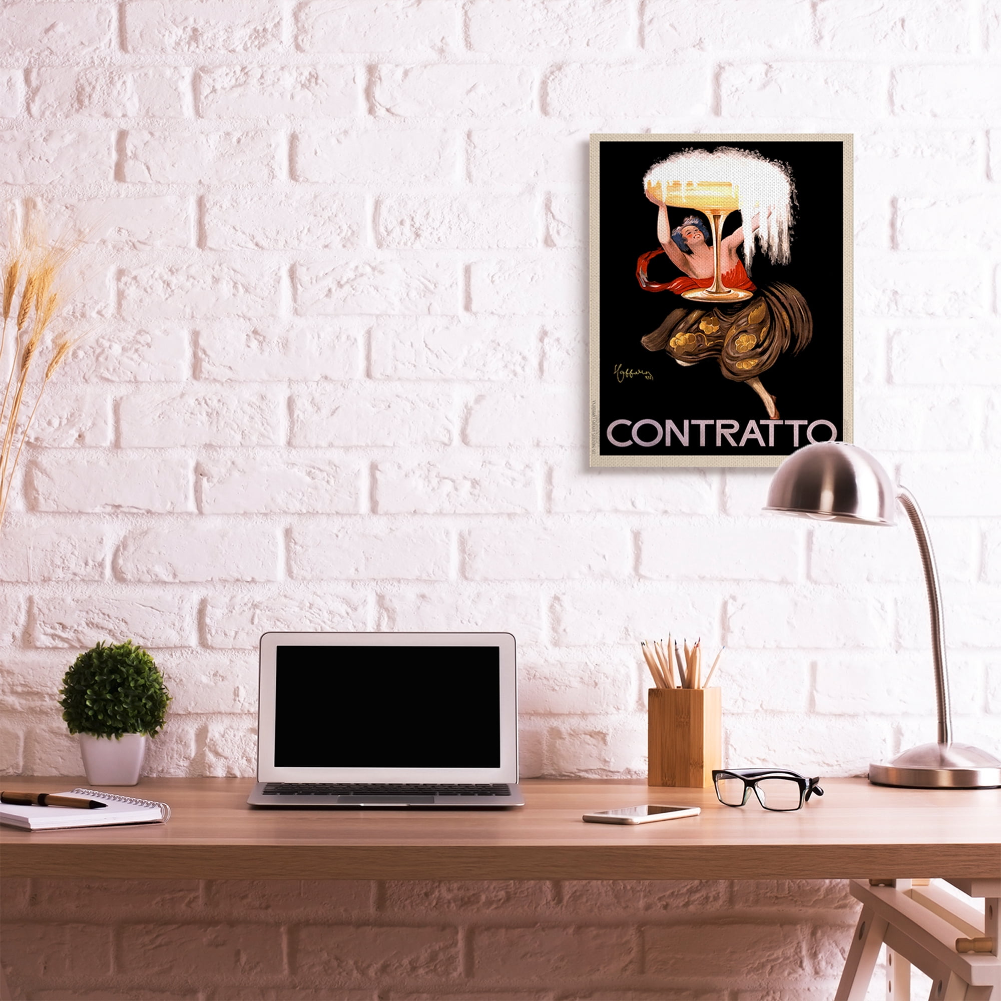 Stupell Industries Vintage Vermouth Cocktail Illustrative Advertisement Contratto Canvas Wall Art by Anonymous