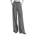 thumbnail image 4 of Pull On Dress Pants for Women Tummy Control Business Casual Pants Elegant Formal Office Oversized Wide-Leg Trousers Gray M, 4 of 6