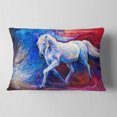 thumbnail image 2 of Designart Blue Horse - Animal Throw Pillow - 12x20, 2 of 5