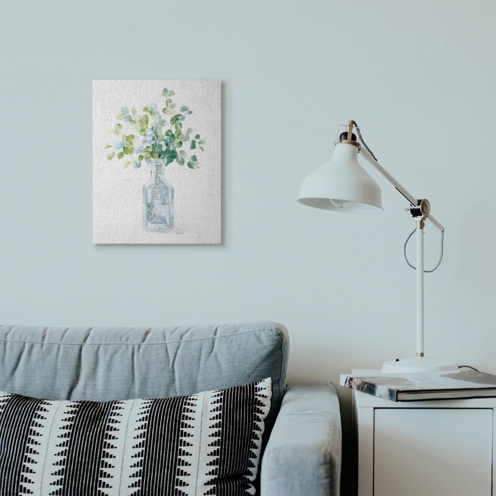 Stupell Industries Flower Jar Still Life Green Blue Painting Canvas Wall Art by Danhui Nai