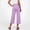 Purple plus size capri pants a1, variant on Cagogo Women Plus Size Capri Pants Elastic Waist Flowy Casual Cropped Palazzo Trousers Summer Beach Work Lounge Active Workout Clothes, Black 3XL