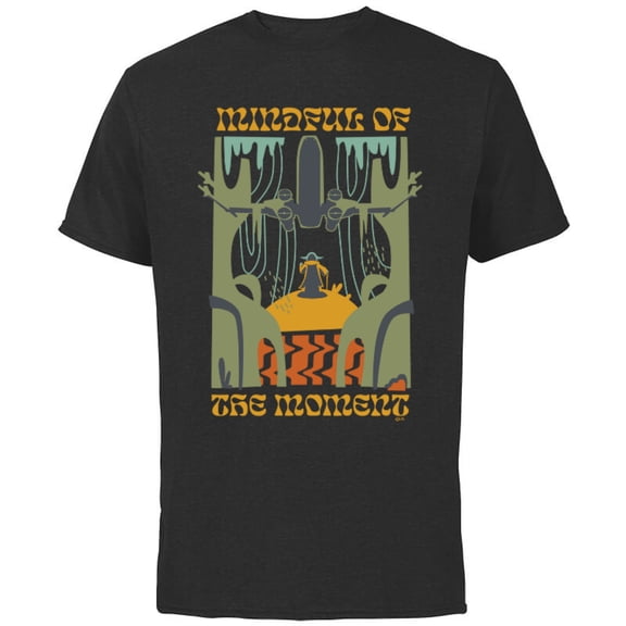 Star Wars Yoda Mindful of the Moment Retro - Short Sleeve Cotton T-Shirt for Adults - Customized-Black