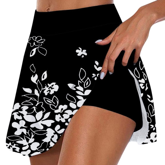 FASHOFT Tennis Skirts For Women Simple Casual Skort Elastic Material For Running Fitness Yoga And Outdoor Leisure Wear Womens Athletic Skirt Black