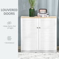 thumbnail image 4 of HOMCOM Storage Cabinet Floor Standing Kitchen Sideboard Louvred Door, 4 of 10