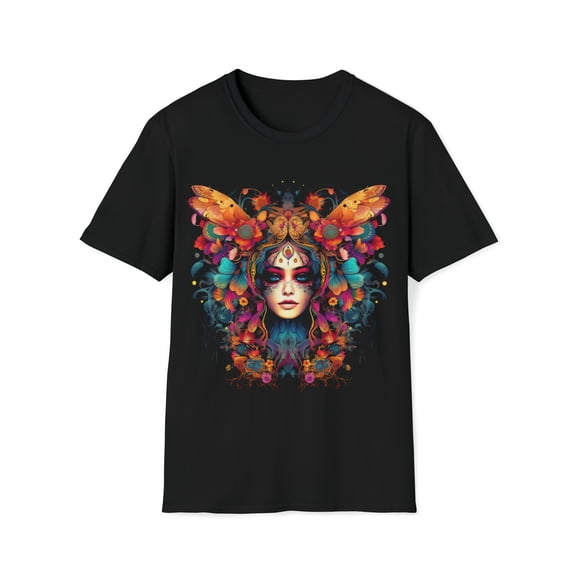 Woman Butterfly Unisex Soft T-Shirt Boho Hippie Chic Festival Inspired