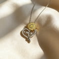 thumbnail image 5 of Flydeer Necklaces for Women 925 Sterling Silver Sunflower Heart Pendant Necklace 5A CZ Anniversary Jewelry Gifts for Women, 5 of 7