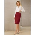 thumbnail image 3 of DARING DIVA Women's High Waist Formal Knee Length Pencil Skirts 2XL Red, 3 of 7
