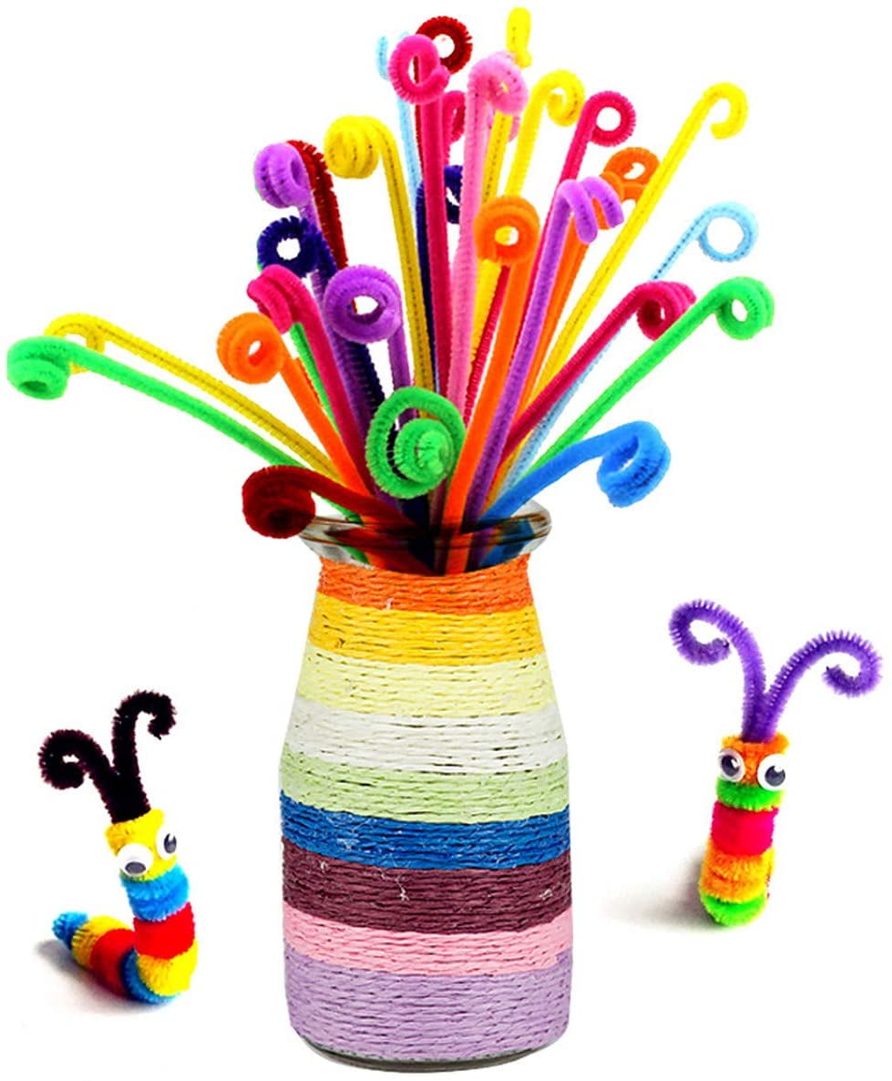 12x6mm 100pcs Chenille Stems Pipe Cleaners Twist Wire Children Handmade  Material Education Chenille Craft Creativity Decorative