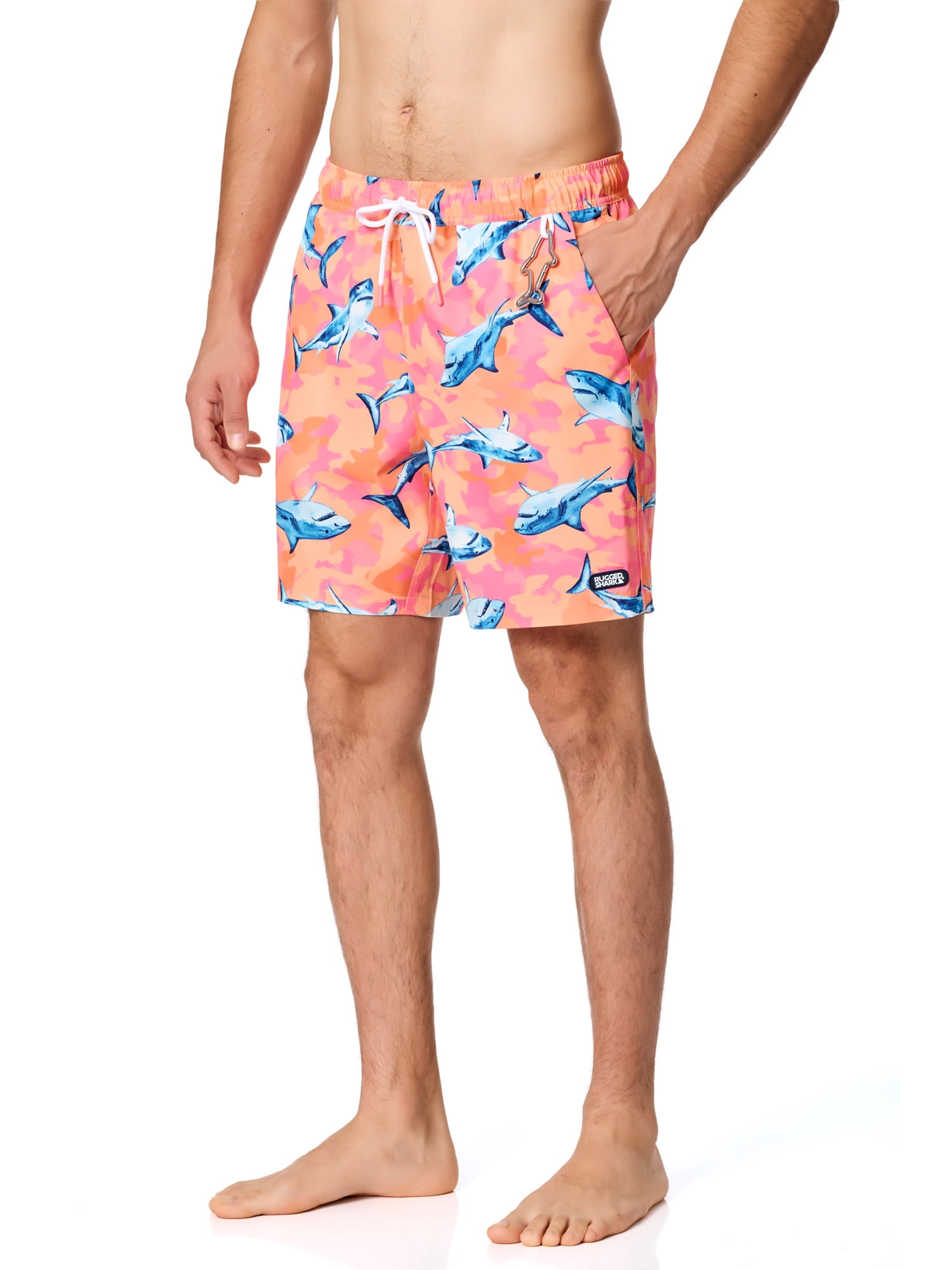Rugged Shark Mens & Big Mens Swim Trunks, 7" Inseam, Sizes S-3XL