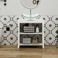 thumbnail image 2 of FULLWATT 30 Inches Traditional Bathroom Vanity in White Finish with Glass Boat-Shaped Vessel Sink, Single Bathroom Vanity with Top, 2-Door Cabinet, 2 of 13