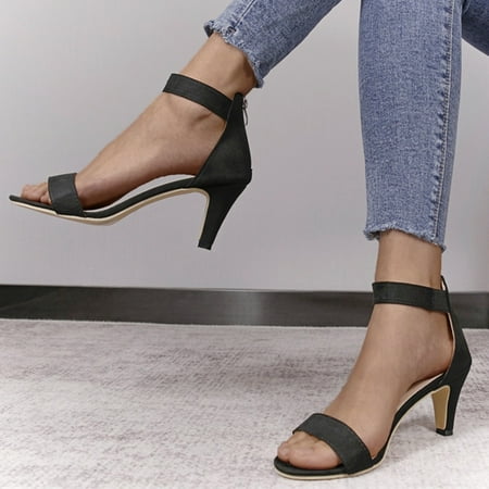 

YTJX Fashion Womens High Heels Breathable Lace Up Shoes Casual Sandals
