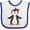 White and Royal, variant on Inktastic Cute Penguin, Little Penguin, Penguin with Bow Boys or Girls Baby Bib