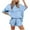Sky Blue, variant on Plebaso Womens Satin Pajamas Set of 2 Silk Short Sleeve Sleepwear Tops and Pjs Shorts Lounge Set Loungewear