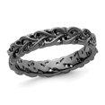 thumbnail image 1 of Bague Sculptée en Argent Sterling Plaquée Noire, 1 of 4