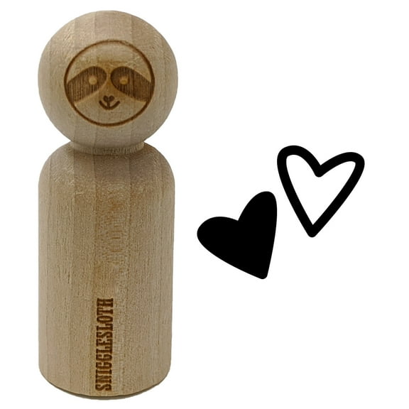 Pair of Hearts Love Rubber Stamp for Scrapbooking Crafting Stamping - Small 3/4 Inch