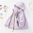 thumbnail image 4 of Mifsaly Girls Lightweight Windbreaker Jacket Windproof Hooded Full Zip Fleece Lined Coats Warm Fall Winter Outdoor Outerwear with Zipper Pockets, 4 of 7