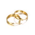 thumbnail image 3 of 14K Gold Plated Thick Flat Edge Hoop Earrings for Women, 3 of 6